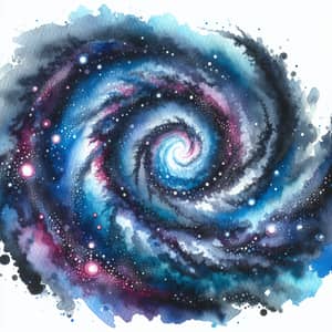 Vibrant Galaxy Watercolor Painting