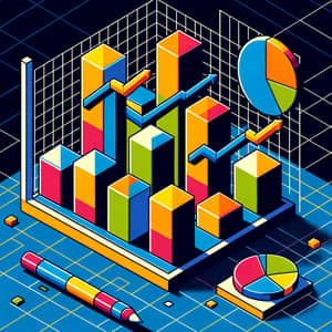 Modern Bold Financial Growth Illustration with Isometric Perspective