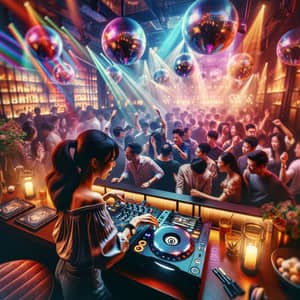 Lively Night Club Scene with DJ | Electric Atmosphere