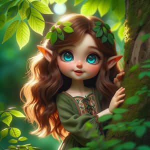 Enchanting Cute Elf Girl in Forest