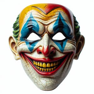 Intricately Designed Joker's Mask in Red, Blue, Yellow, and Green