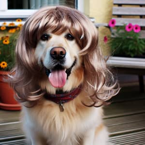 Dog Wearing a Wig - Adorable Canine Beauty Transformation