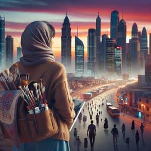 Middle-Eastern Female Artist Embarks on Urban Journey | Cityscape Painting
