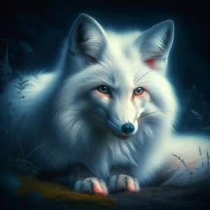Majestic White Fox: Wildlife Art by John James Audubon Style