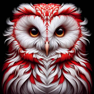 Mesmerizing Red Owl with Unique White Fur - High-Quality Image