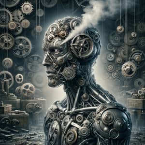 Mechanical Man: Surreal Fusion of Man and Machine