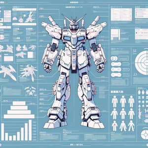 White Gundam Infographic - Mecha Robot Specs, Scale & Design