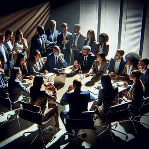 Leadership-Focused Business Executives Meeting in Modern Room