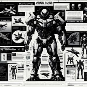 Futuristic Black and White Macross VF-1s Robotec Infographic