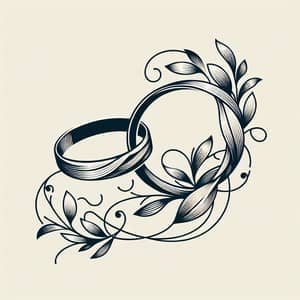 Elegant Rings Embraced | Modern Vector Art | Wedding Invitations