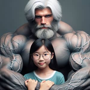 Asian Girl Embraced by Strong White Man | Heartwarming Photo