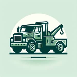 Green Tow Truck Icon Illustration - Simple & Clean Design