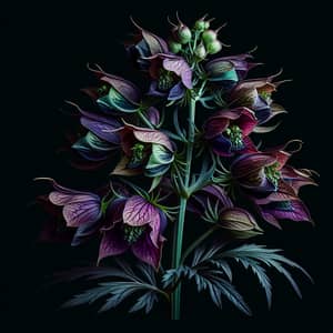 Elegant Aconitum Flower - Rich Colors & Intricate Structure