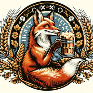 Crafting a Fox-Inspired Brewery Coat of Arms with Traditional Beer Stein Design