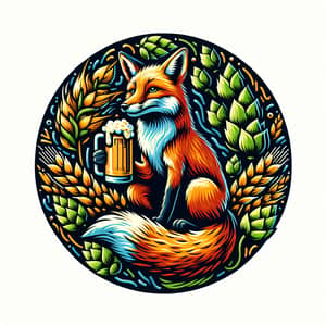 Craft Beer Illustration Featuring Beer-Drinking Fox