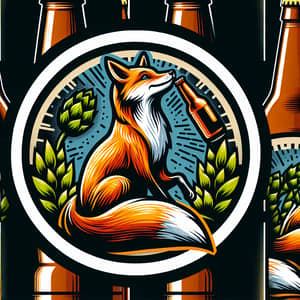 Craft Beer Fox Label Illustration for Brewery