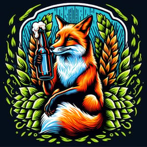 Craft Beer Fox Illustration | Brewery Label Design