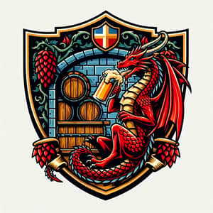 Medieval Coat of Arms Design for Brewery | Cellar Dragon & Frothy Beer