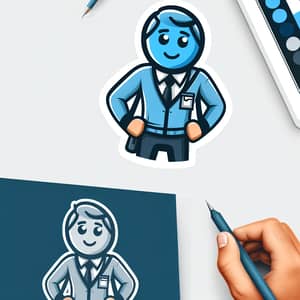 Friendly Mascot Guide: Trustworthy and Wise Design in Blue & Grey