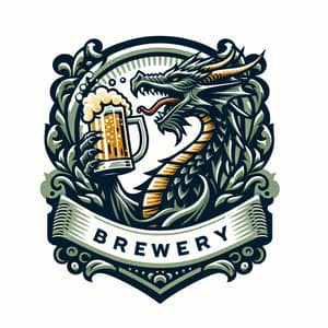 Fantastical Dragon Brewery Emblem for Alehouse