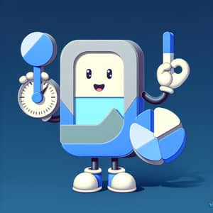 Expertise Guide Mascot | Blue & Grey Material Style Aesthetics