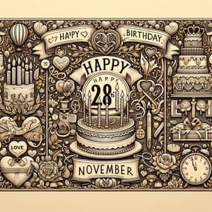 Custom Greeting Card for Birthday, Anniversary & 28th November Celebration
