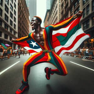 Liberian Flag-Inspired Outfit: Vibrant Street Style Celebration