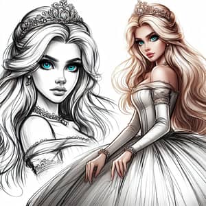 Imaginative Fictional Princess with Blond Hair & Blue Eyes