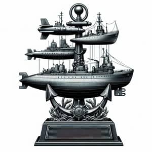 Oceanic Warfare Trophy Design | Warships, Submarine & Anchor