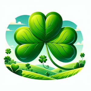Traditional Irish Shamrock Image | Bright Green Three Heart-shaped Leaves