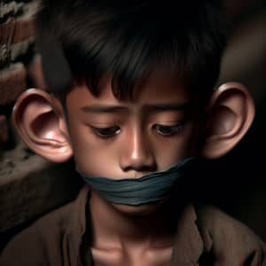 Sorrowful Young Boy with Large Ears | Emotional Photography