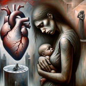Impact of Postpartum Depression on Maternal Mortality - Haunting Artistic Depiction