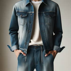 Stylish Denim Jacket and Trousers for Casual Wear