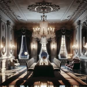 Elegance and Drama in Vintage Manor | Opulent Room Decor