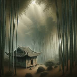 Tranquil Bamboo Forest & Traditional Hut in Ancient China