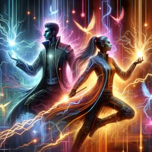 Dynamic Electric Magicians Art - Cyberpunk Inspired