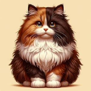 Brown and White Fluffy Cat - Warm and Cuddly Feline Companion