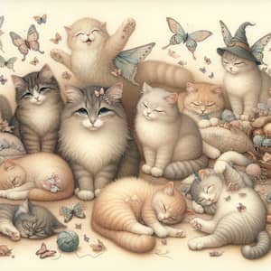 Adorable Cats Playing: Whimsical Feline Fantasies