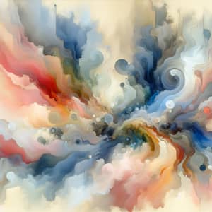 Abstract Watercolor Painting: Fluid Forms & Soft Transitions