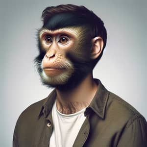 Surreal Illustration of Human-Monkey Hybrid | Artistic Vision