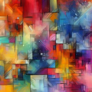 Vivid Abstract Artwork with Dynamic Colors | Oil Pastel Painting