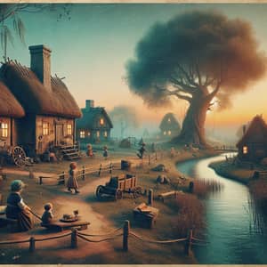 Whimsical Animated Short Film: Nostalgic Village Scene