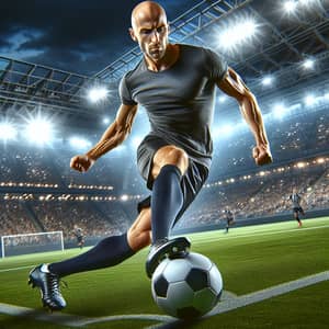 Expert Bald Soccer Player Dribbling Skills - Impeccable Precision