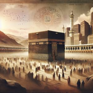 Ancient Kaaba in Desert | Pre-Islamic Era View