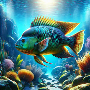 Radiant American Fish in Clear Blue Waters