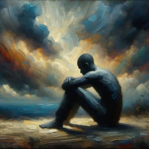 Depression in Art: Emotional Impressionist Mental Health Portrait