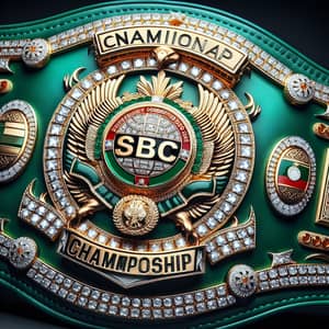 Emerald Green Championship Boxing Belt with Faux Diamonds