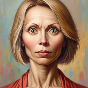 Surprised Woman Without Eyebrows | Vibrant Portrait