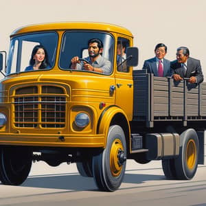 Vibrant Yellow KAMAZ Truck by MAZ | Diverse Team Journey