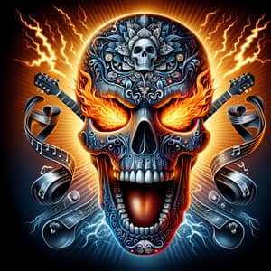 Rock Singer Skull Art: Mortality & Defiance Representation